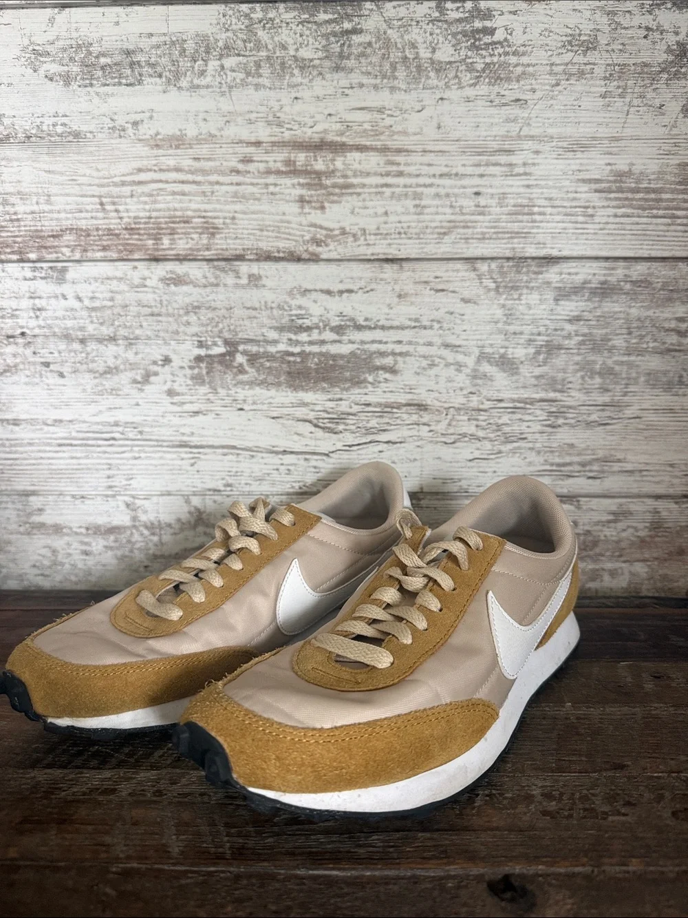 Nike Women’s Tan and Beige Retro Sneakers: size 8.5